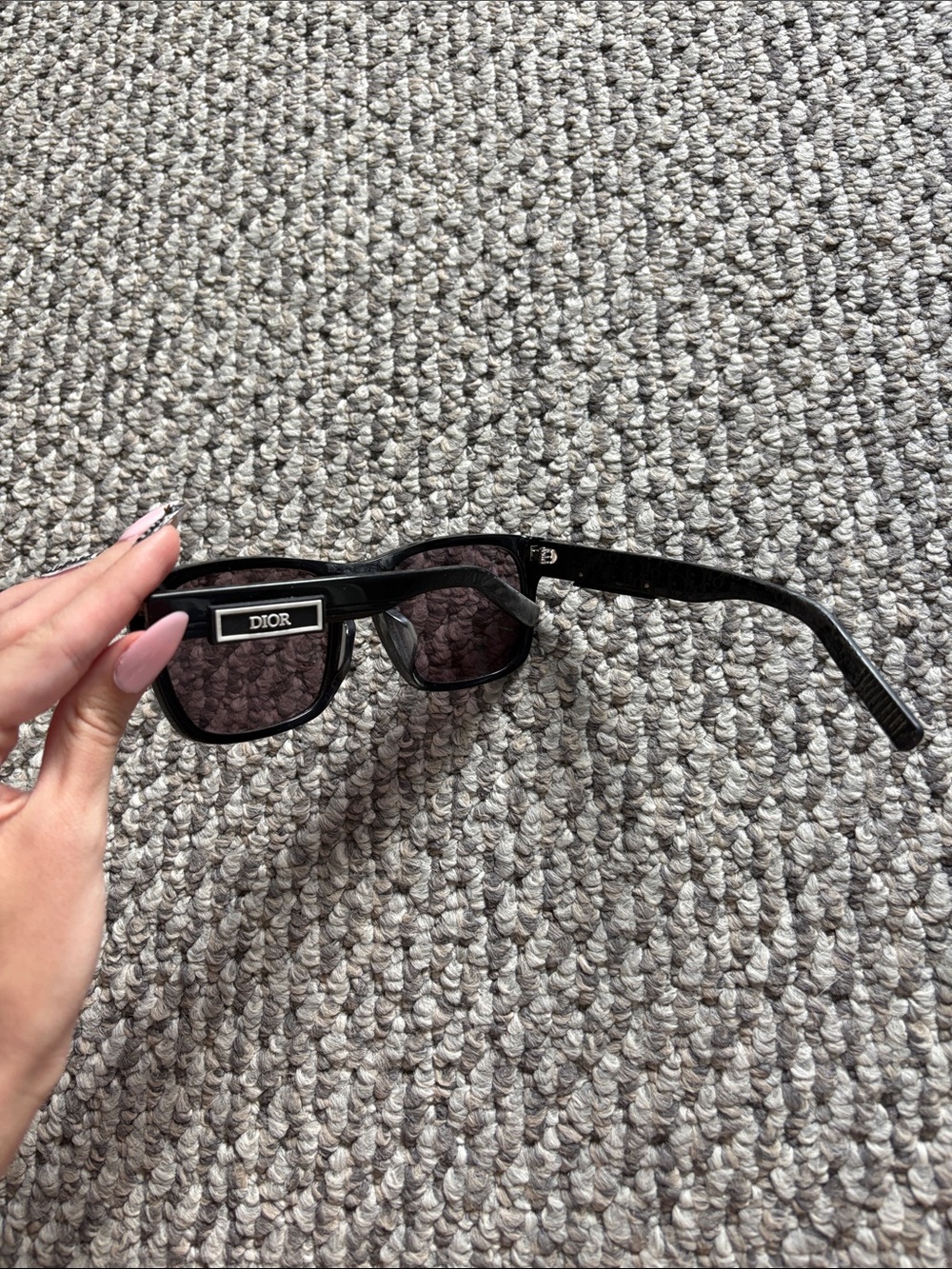 Dior Men’s Black Square Sunglasses with Subtle Logo